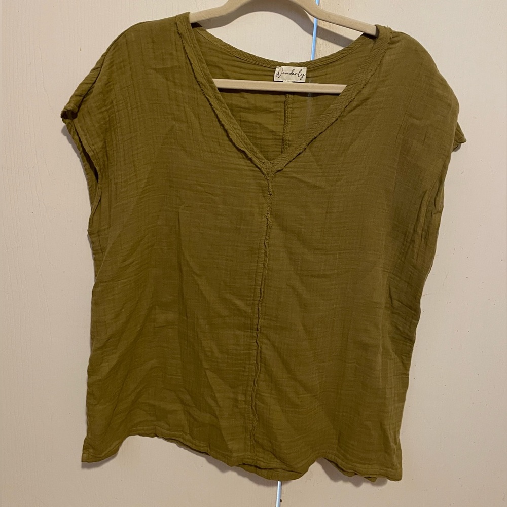 Olive green, Wonderly, Lg. Top